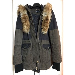 Express Coat w/ Detachable Faux Fur Trim Hood